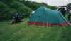 Sanji & my new 6 man tent.jpg (81558 bytes)